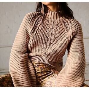 Free People Sweetheart Chunky Sweater in Sand Castle. Size Small